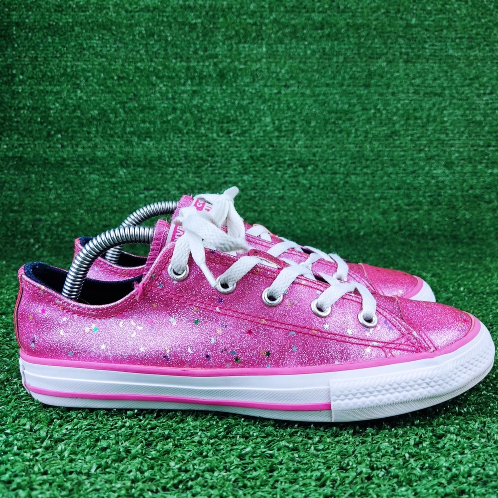 Converse Sneakers Junior 3 Pink Chuck Taylor All Star Glitter Stars 665108C‎ Low
